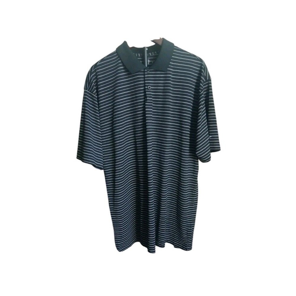 NIKE GOLF Tour Performance Men's Size XL Dri Fit Golf Black Stripe Polo Shirt